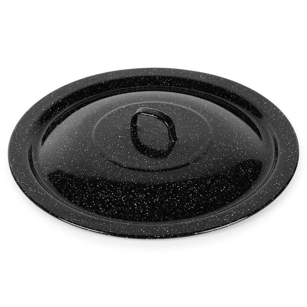 KESSELDECKEL emailliert 40 cm Schwarz - Schwarz, Metall (40/40/4cm) - Orion 