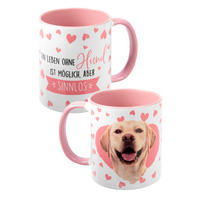 KAFFEEBECHER Hunde Ein Leben ohne Hund ist möglich, aber sinnlos Rosa 320 ml - Rosa, Keramik (0.32L) - United Labels