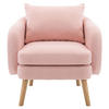 POLSTERSESSEL in Rosa Teddy-Samt with Massivholz-Beinstuhl - Pink, Textil (72/79/71cm) - KOMHTOM