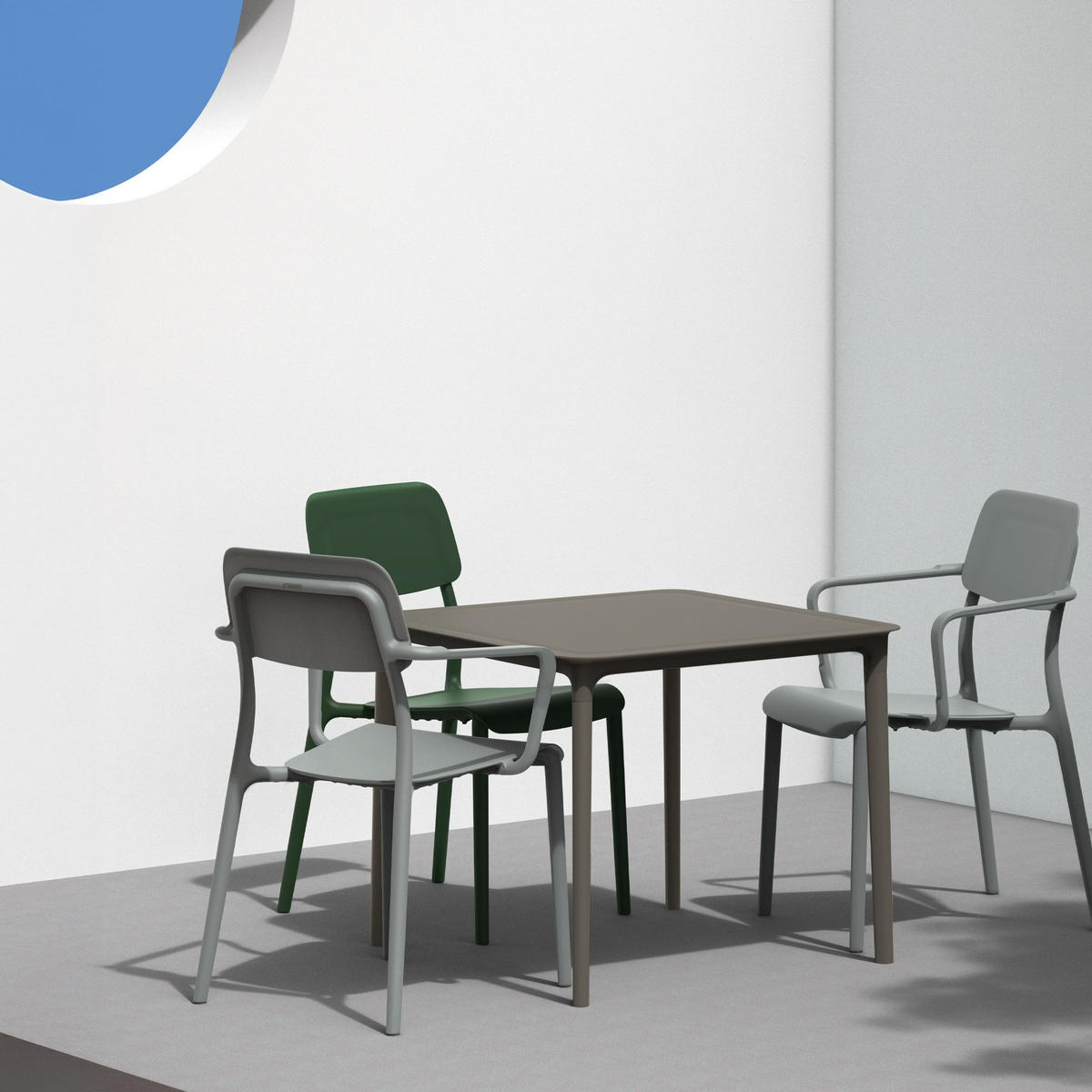 GARTENMÖBEL-SET GALIO, 4-tlg - Grau, Kunststoff - KONSIMO®