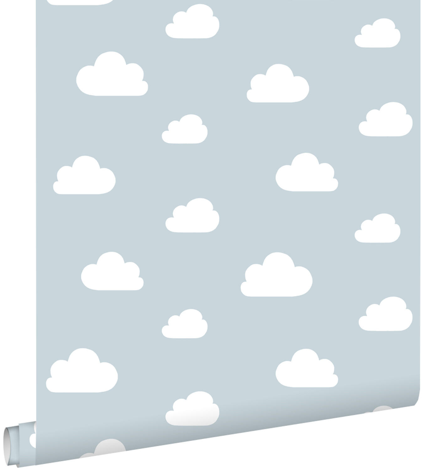 TAPETE kleine Wolken 53 cm x 10.05 m - Blau, Papier (53/0.1cm) - ESTAhome