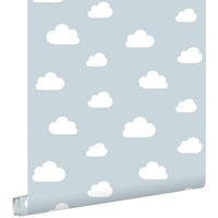 TAPETE kleine Wolken 53 cm x 10.05 m - Blau, Papier (53/0.1cm) - ESTAhome