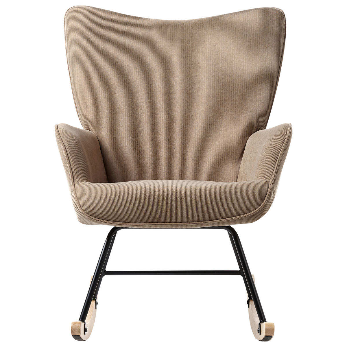 SCHAUKELSESSEL Taupe Arset - Taupe/Schwarz, Textil (71/104/83cm) - Beliani