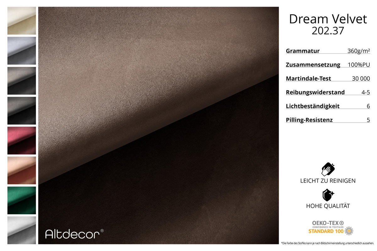 WOHNLANDSCHAFT mit Schlaffunktion und Bettkasten ONESK-U 317x177x72 Braun Velours - Braun, Holzwerkstoff/Kunststoff (317/72/177cm) - ALTDECOR