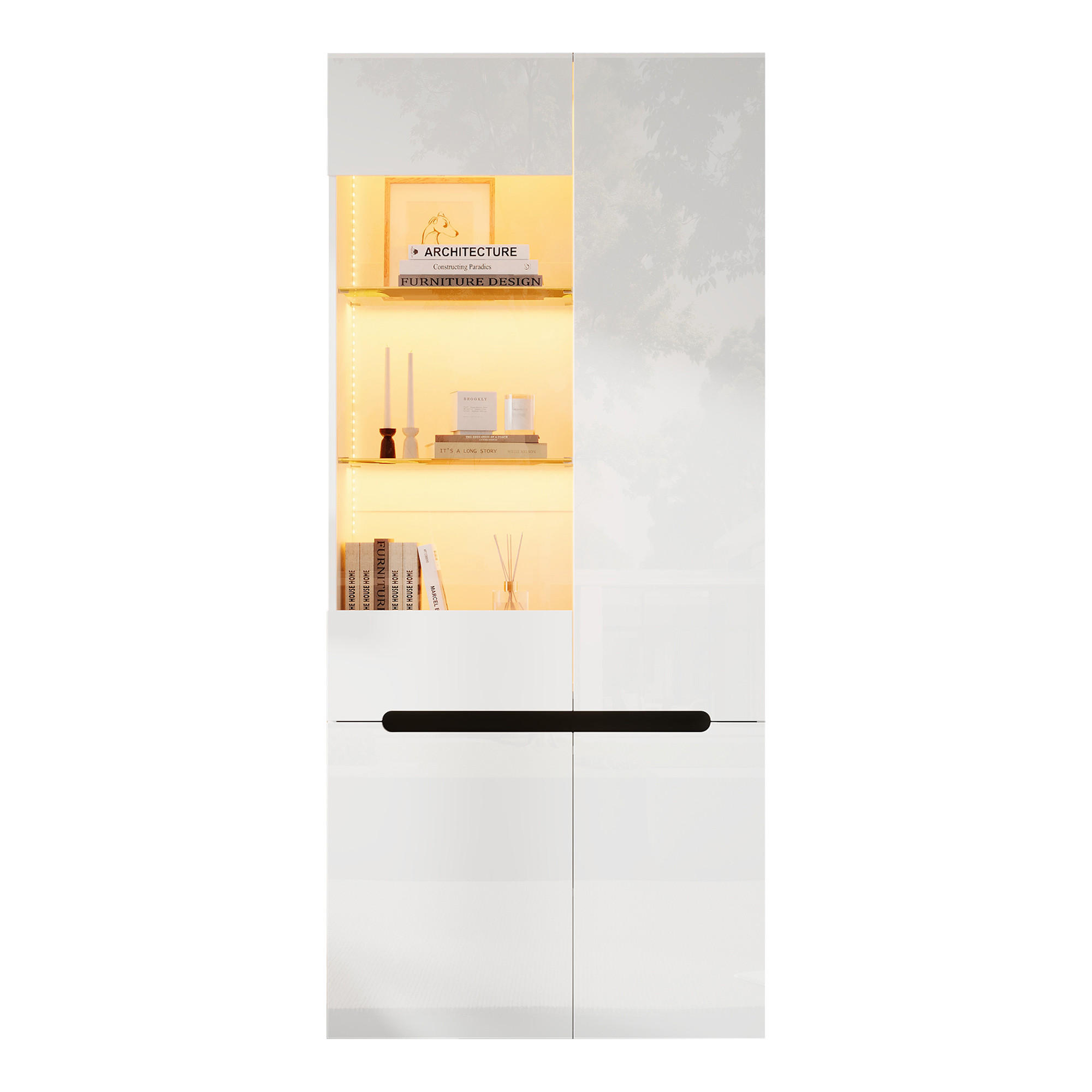 Flieks Vitrine Weiß 80x180x35 cm