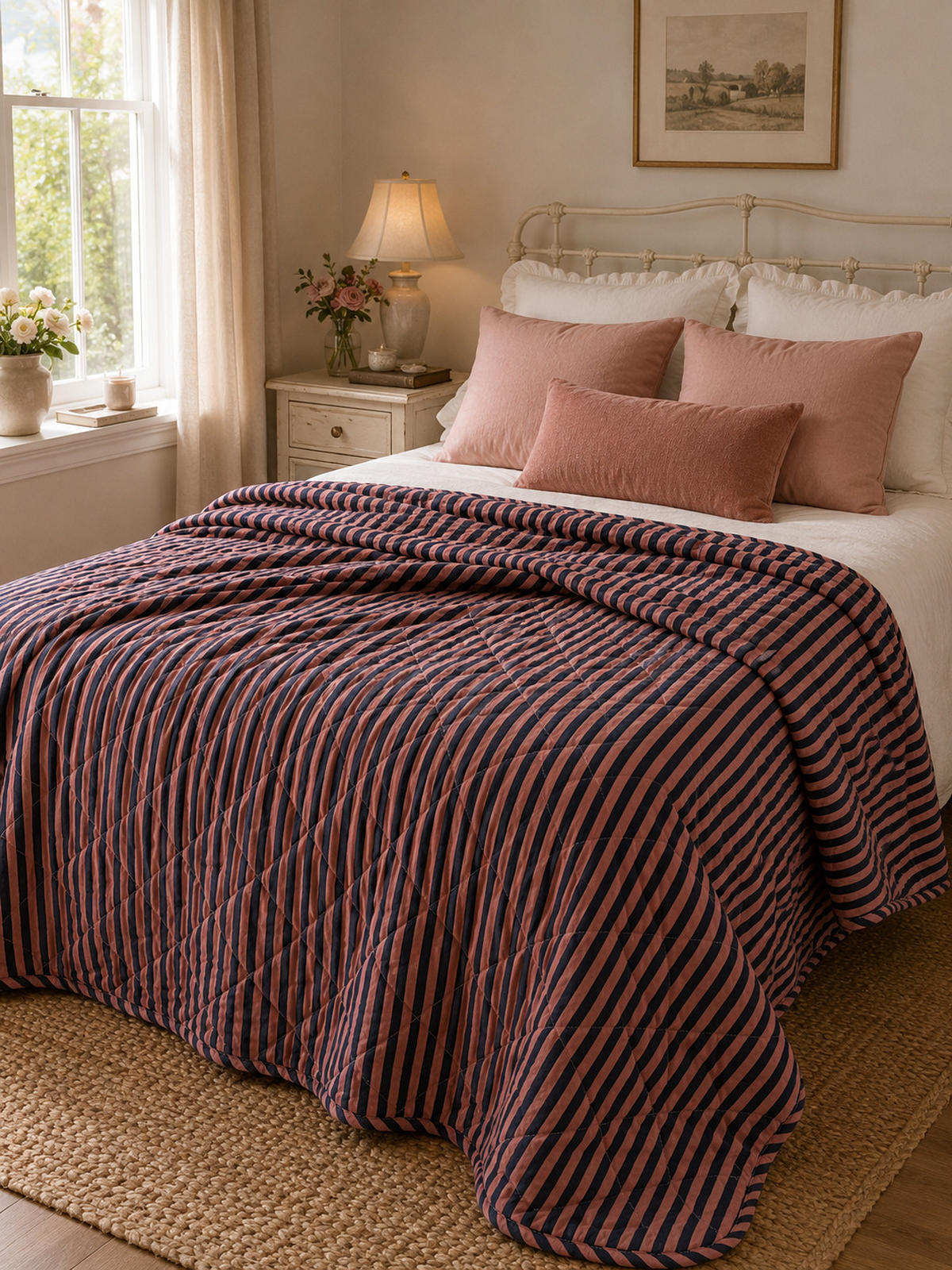 WOHNDECKE Baumwolle 140x180 cm Quilt-Optik – Gesteppt, Weich & Modern - Multicolor, Naturmaterialien (140/180cm) - AU Maison