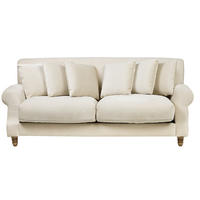 3-SITZER-SOFA Samtstoff Cremeweiß Eike - Weiß, Textil (186/82/102cm) - Beliani