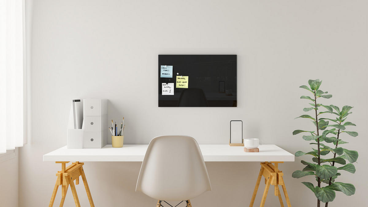 GLASBOARD - Schwarz 60x40cm - Schwarz, Glas (100/80/0.7cm) - ALLboards