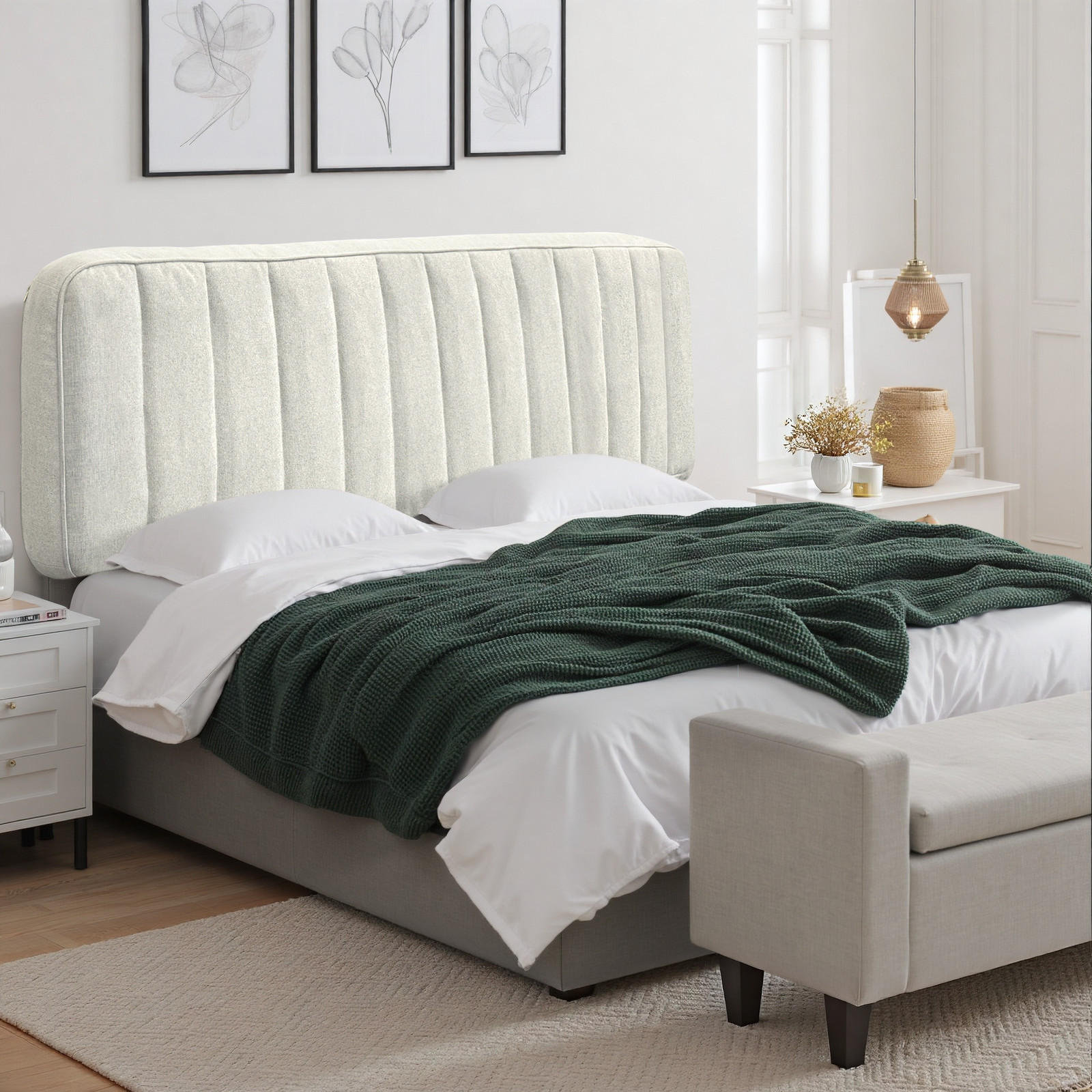 KOPFTEIL Kaschmir-Leinen-Mischgewebe 60*100cm - Beige, Textil (10/60/100cm) - Vercart