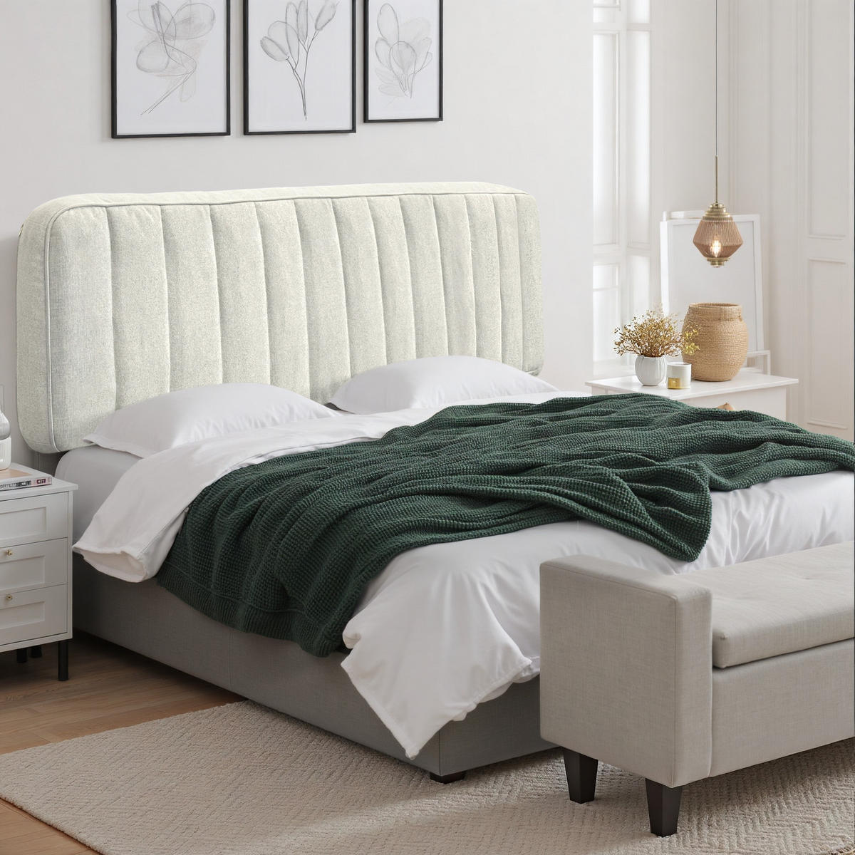 KOPFTEIL Kaschmir-Leinen-Mischgewebe 60*100cm - Beige, Textil (10/60/100cm) - Vercart
