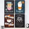 POSTER Set mit 4 Bunter Kaffee 2 A4 Rahmenlos - Klar, Papier (29.7/3cm) - Nacnic