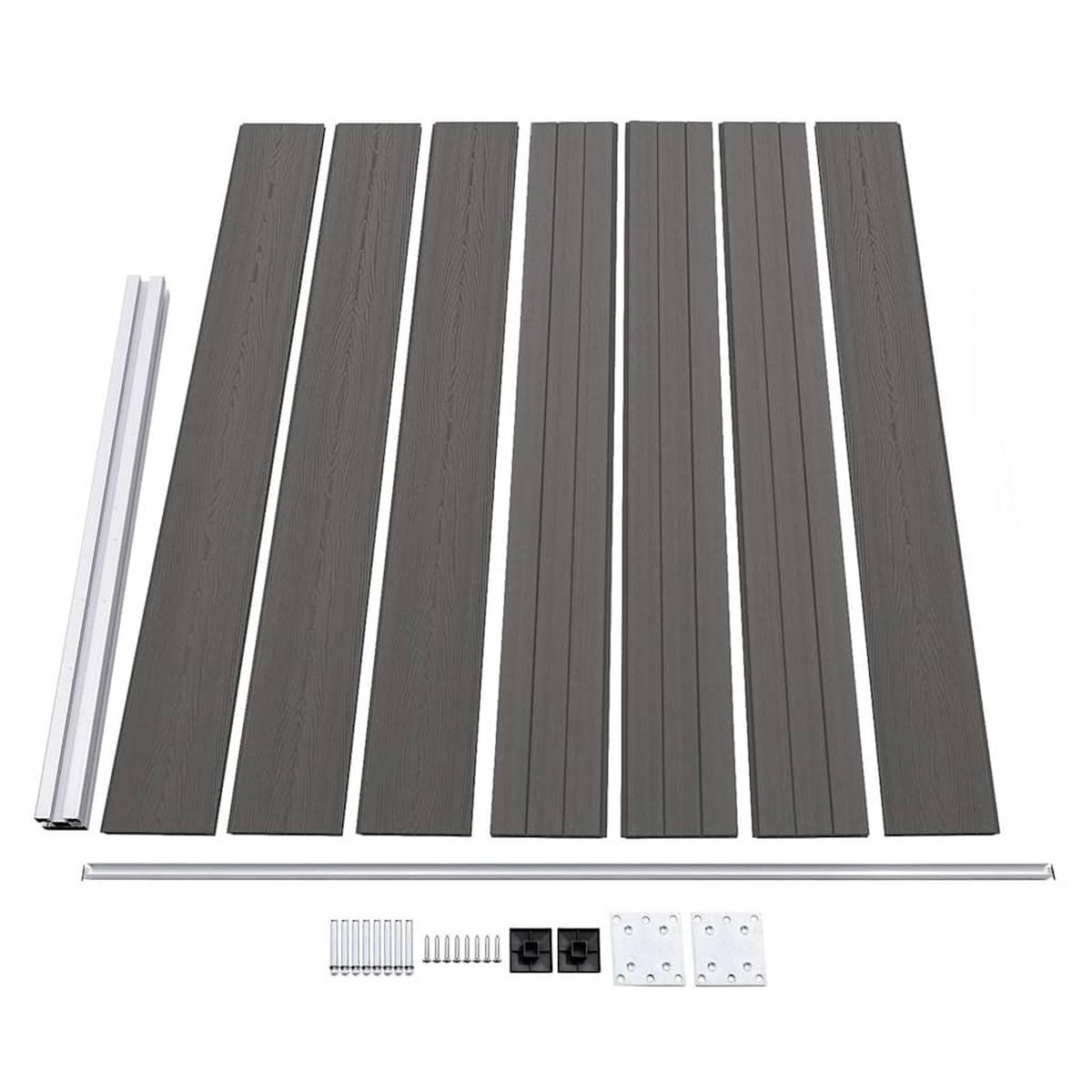 ZAUNELEMENT Wpc 175/146 Cm Grau - Grau, Holzwerkstoff (146cm) - vidaXL