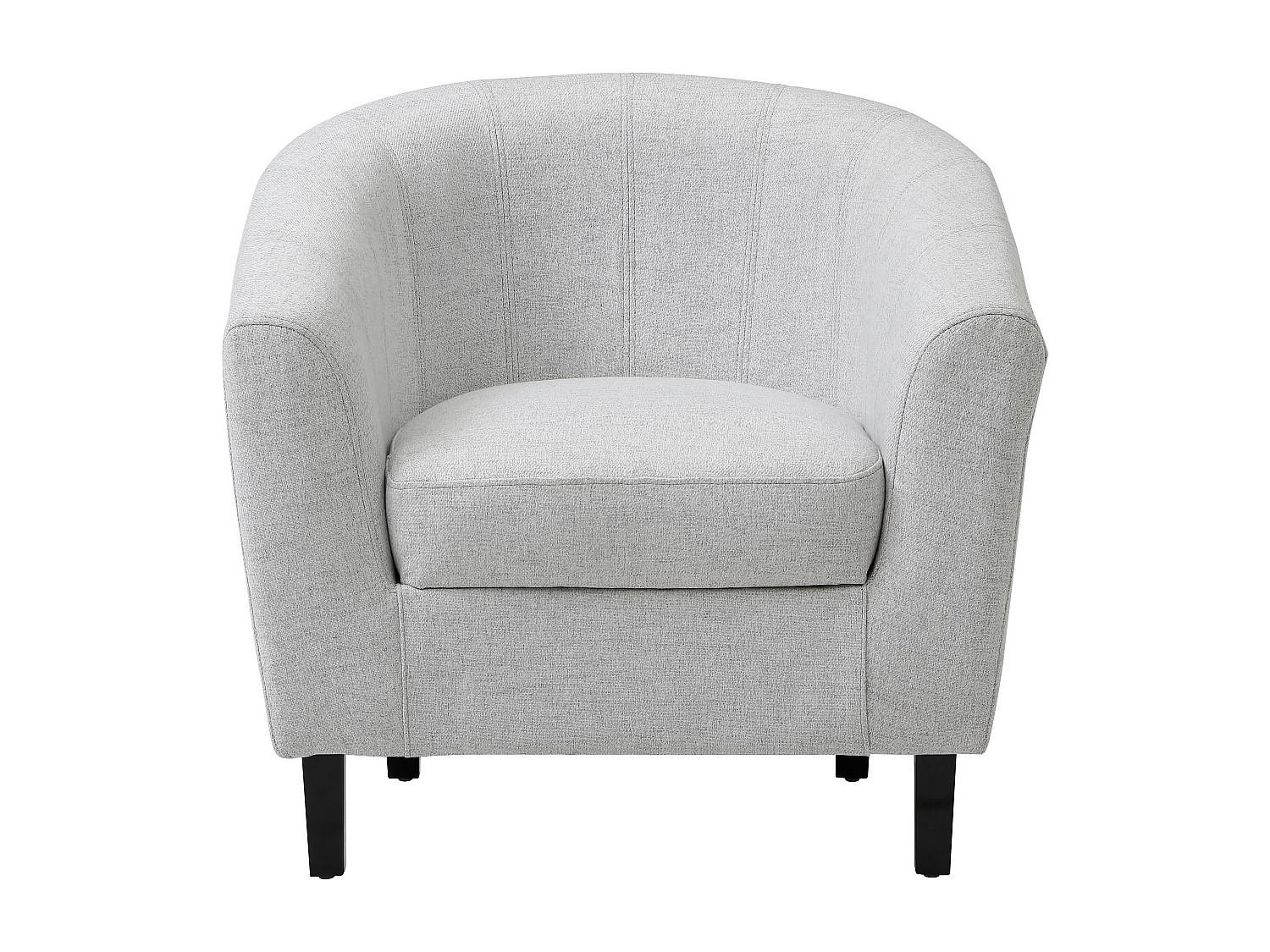 SESSEL mit gerader Rückenlehne - 1 Person - Stoff - Hellgrau - - Hellgrau, Textil (78/76/71cm) - Vente-Unique