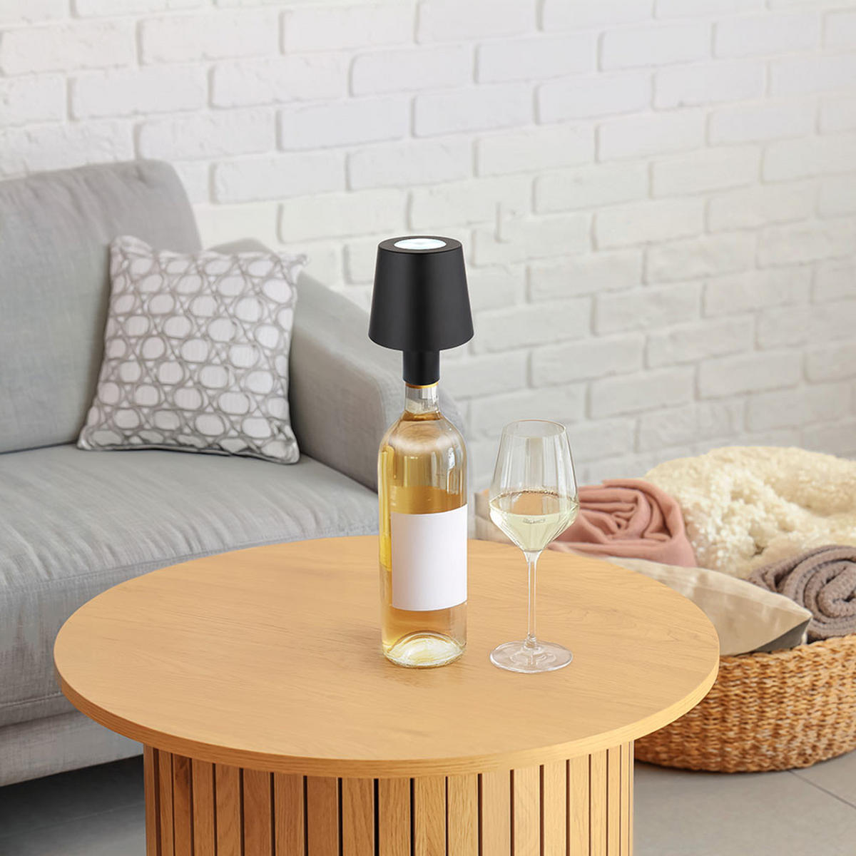 LED TISCHLEUCHTE Kunststoff Schwarz - Schwarz, Kunststoff (10.5/10.5/14cm) - Globo Lighting