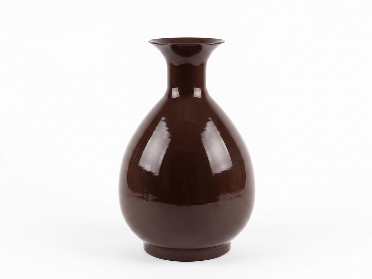 VÁZA ROGER, kov, hnědá, 14x23,5x39 cm - hnědá, kov (39cm) - Mondex