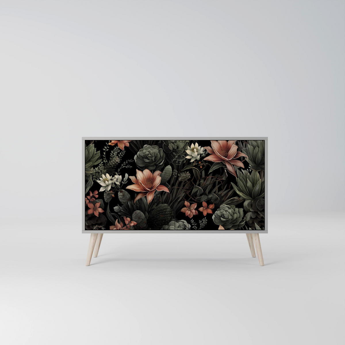 SIDEBOARD SECRET VERDURE, Eicheneffekt, 111x42x77,5 cm, 2 Türen - Eichefarben/Buchefarben, Holzwerkstoff/Buchenholz (111/77.5/42cm) - SpaceRebels