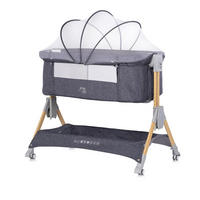 BEISTELLBETT Sleep´n Fold grau 98 x 66 cm, Schwingfunktion, Wickelauflage, Anti-Reflux, Moskitonetz - Schwarz, Metall (48/81cm) - Chipolino
