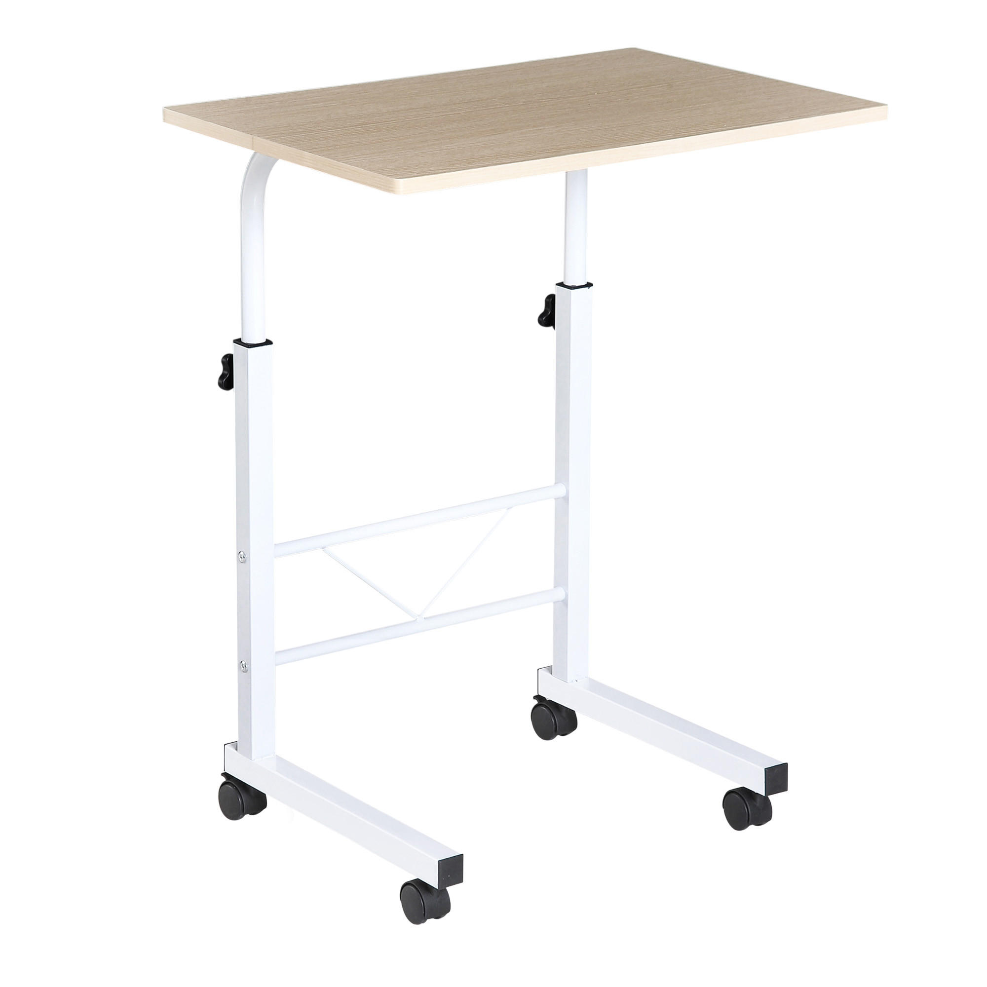 BEISTELLTISCH mit Rollen Ahorn - Ahornfarben, Kunststoff (60/40/78cm) - HOMCOM