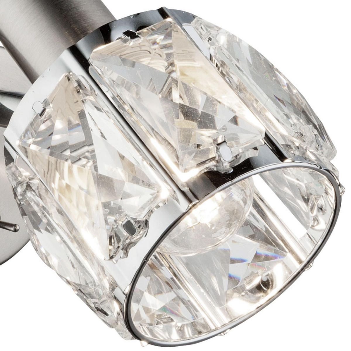 WANDLEUCHTE KRIS Silber Kristalloptik - Silberfarben, Glas (9.2/12.5/16cm) - Globo Lighting