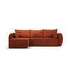 AUSKLAPPBARES-ECKSOFA links mit Container Kaelle aus Chenille-Stoff terrakotta 4 Sitzplätze - Terra cotta, Textil (165/252cm) - Micadoni