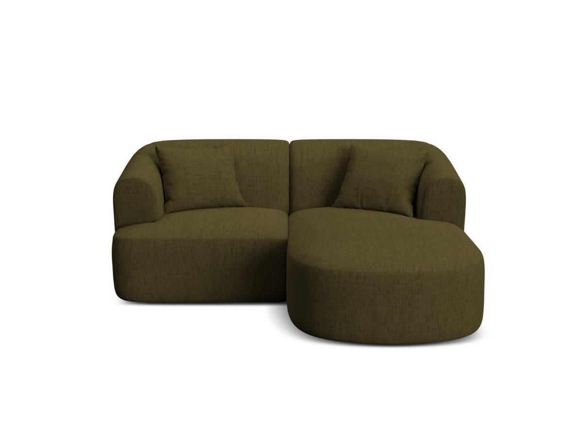 MODULARES-ECKSOFA rechts Campi aus strukturiertem Stoff grün 3 Sitzplätze - Grün, Textil (156/180cm) - Cosmopolitan Design