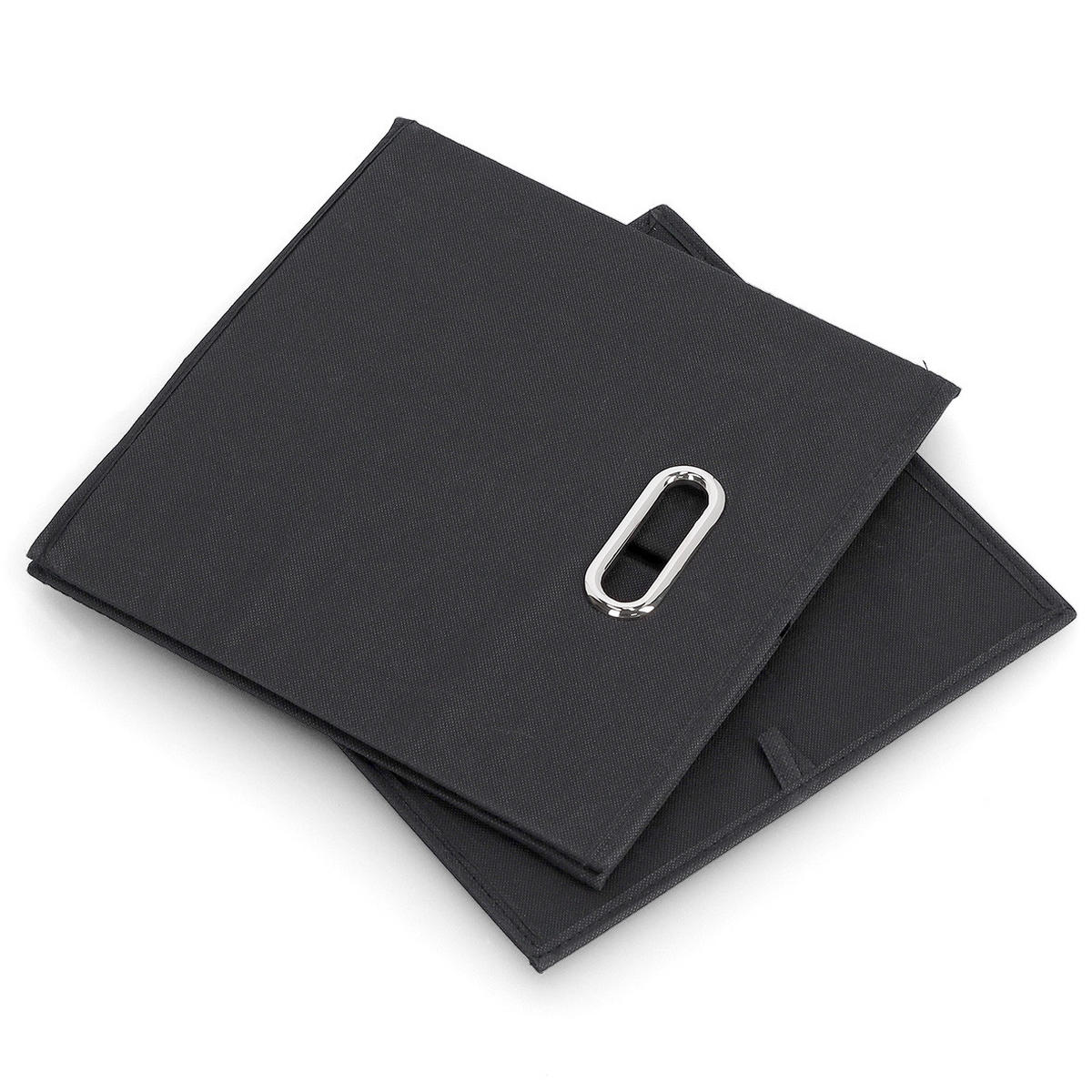 AUFBEWAHRUNGSBOX mit Griff, Vlies - Schwarz - Schwarz, Textil (32/32/32cm) - Zeller Present
