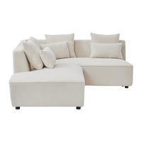 SOFA ohne Schlafmöglichkeit - 4 Personen - Samt - Beige - - Beige, Textil (185/71/231cm) - Vente-Unique