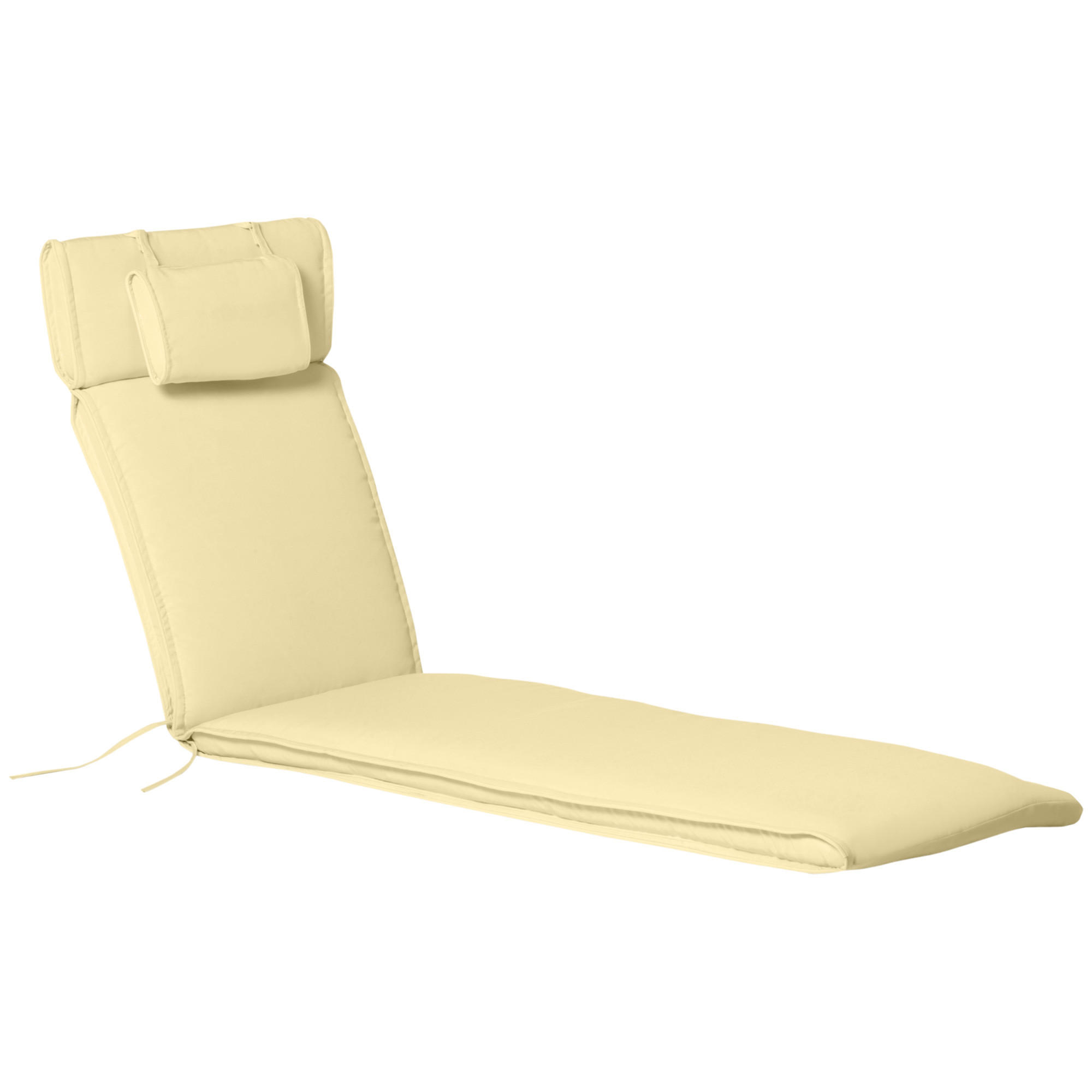 LIEGENAUFLAGE aus Polyester 198x53x5 cm in Beige mit Kopfkissen - Beige, Textil (53/5/198cm) - Modfu