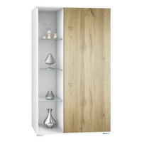 VITRINE Davos Eiche Wotan - Eiche Wotan, Holzwerkstoff (71.5/134/35cm) - Vladon