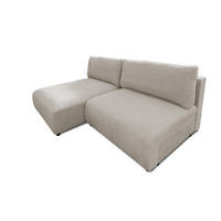 ECKSOFA Sora mit Schlaffunktion, Bettkasten und extra tiefer Komfortzone aus hochwertigem Taupe Strukturstoff - Taupe/Schwarz, Holz/Kunststoff (140/200cm) - S-Style