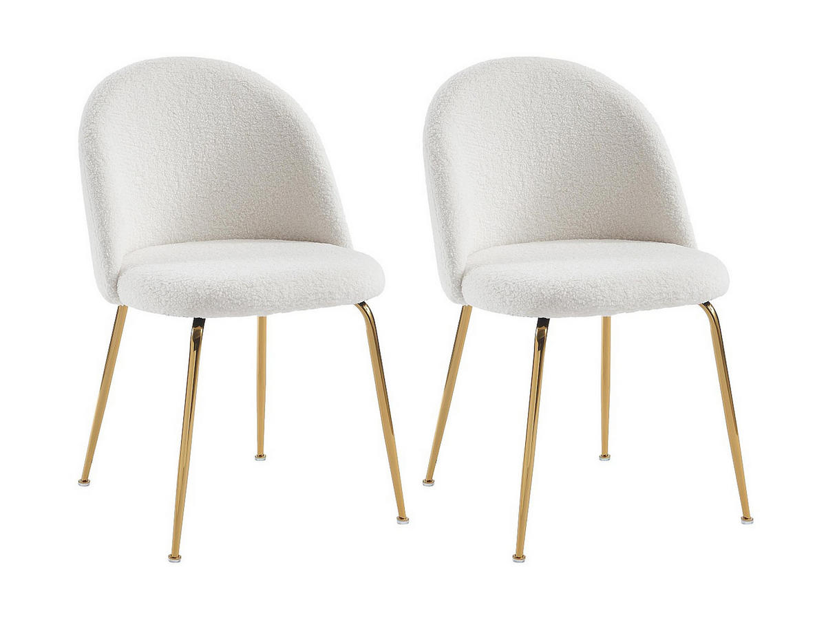 STUHL - 50cm x 55cm - Polyester - weiß - MELBOURNE - Weiß, Textil (50/77/55cm) - Vente-Unique