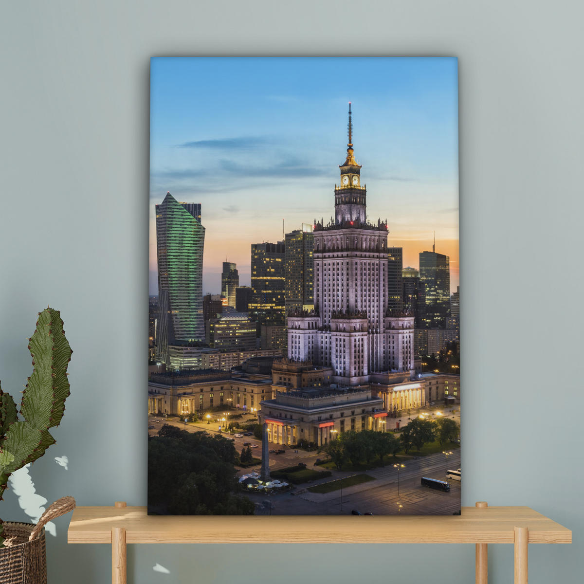 LEINWANDBILD Polen - Sonne - Warschau 40x60 cm - Blau, Textil (40/60cm) - MuchoWow