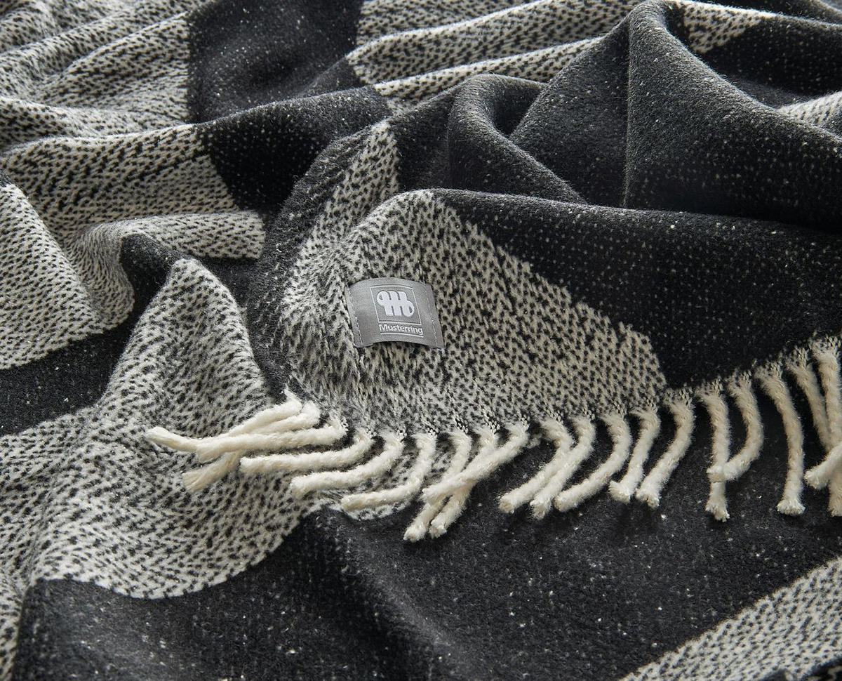 DECKE / Plaid Slow schwarz 140x200cm - Schwarz, Textil (140/200cm) - Musterring