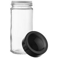 GEWÜRZDOSE Sieb 100 ml Schwarz - Schwarz, Glas (4/10/4cm) - Orion 