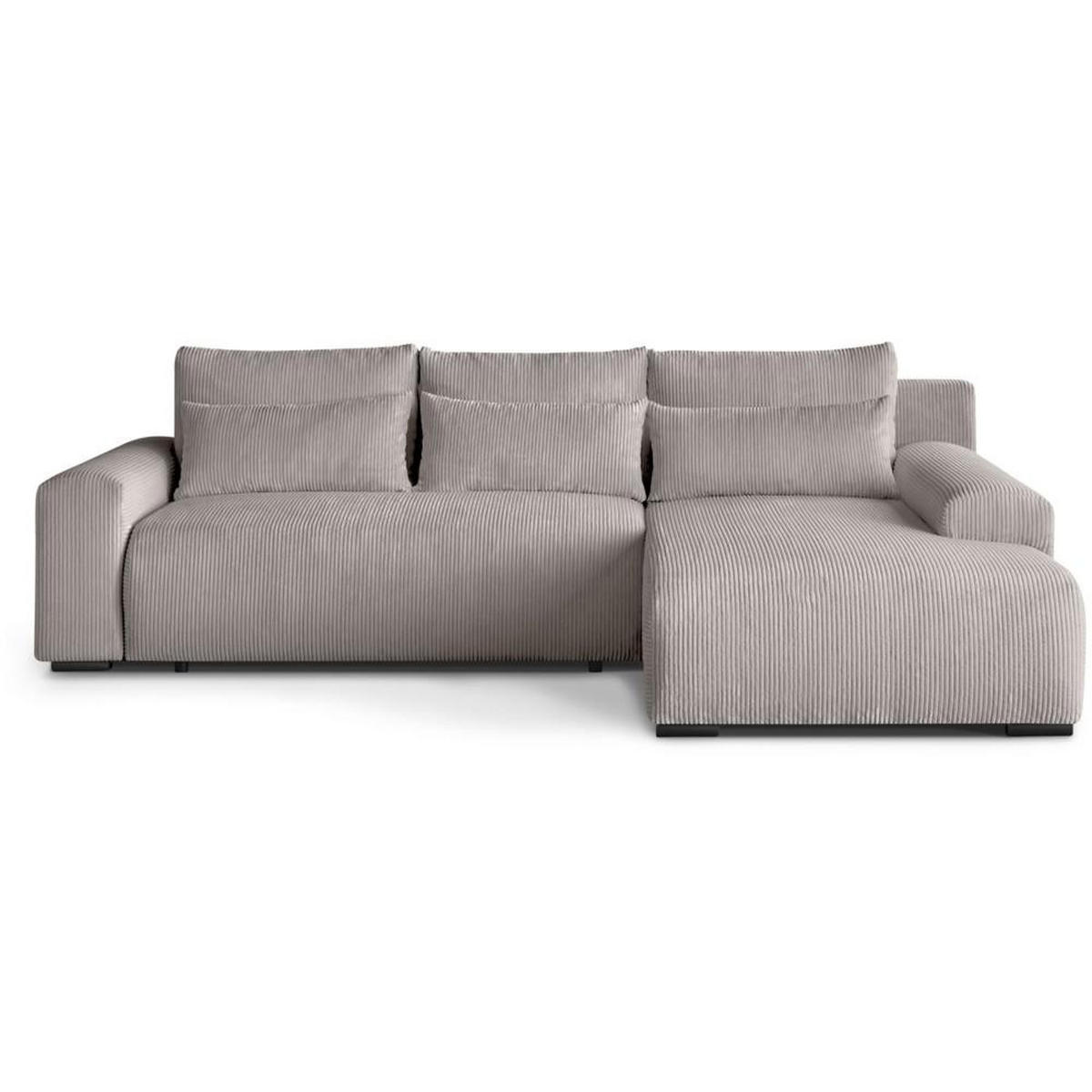 ECKSCHLAFSOFA Benny cappuccino rechts - Schwarz/Cappuccino, Kunststoff/Textil (271/185cm) - Beautysofa