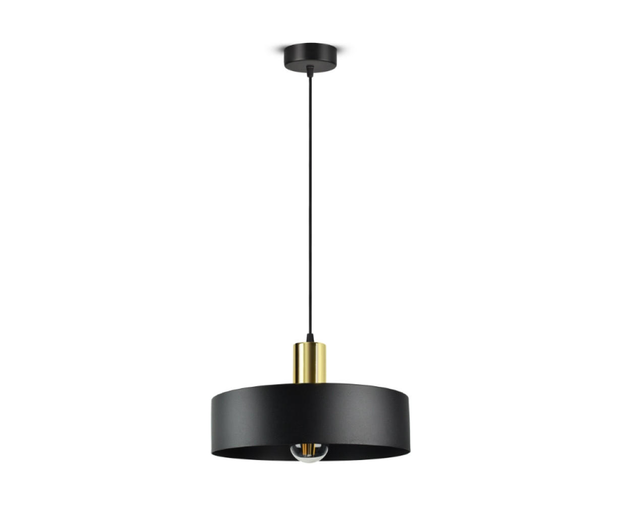PENDELLEUCHTE BLACKSPOT - Goldfarben/Schwarz, Metall (30/30/100cm) - kiki design