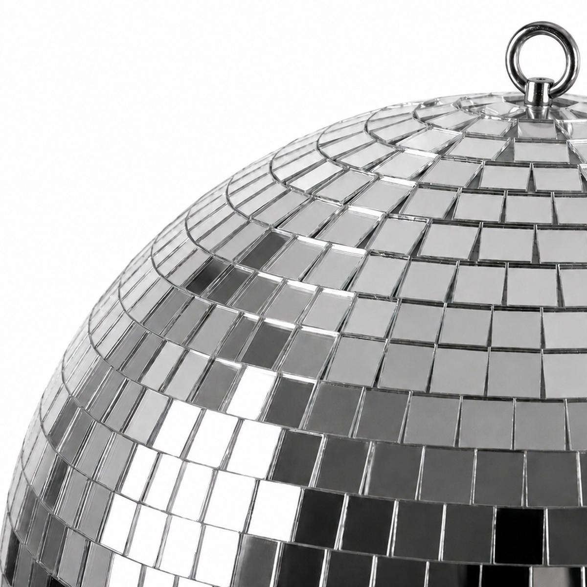 DISKOKUGEL Silber LED - Silberfarben, Glas/Kunststoff (20/38/20cm) - Relaxdays