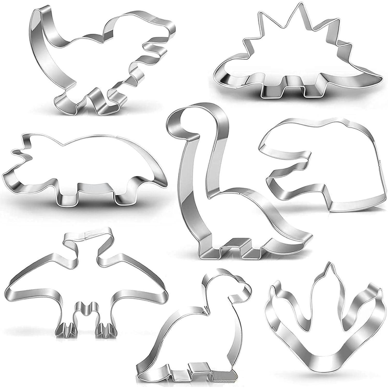 AUSSTECHER Set Dinosaurier 8-teilig - Silberfarben, Metall (30/2/20cm)