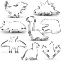 AUSSTECHER Set Dinosaurier 8-teilig - Silberfarben, Metall (30/2/20cm)