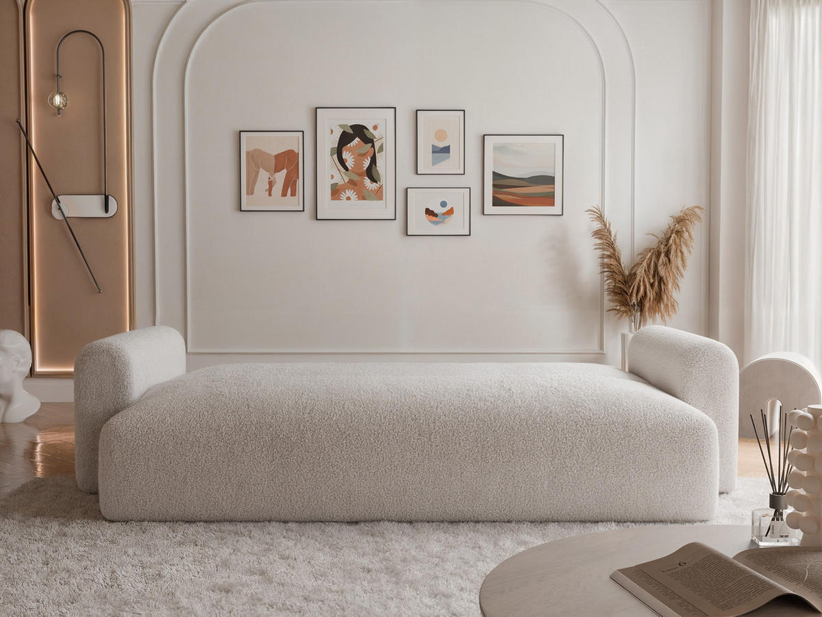 SCHLAFSOFA JOBO mit Bettkasten, Beige - Beige, Textil (244/76/98cm) - Idohome