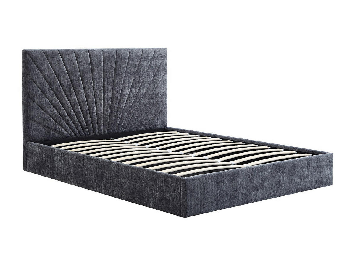 BETT mit Bettkasten - 2 Personen - Stoff - Anthrazitgrau - - Anthrazit, Textil (160/200cm) - Vente-Unique