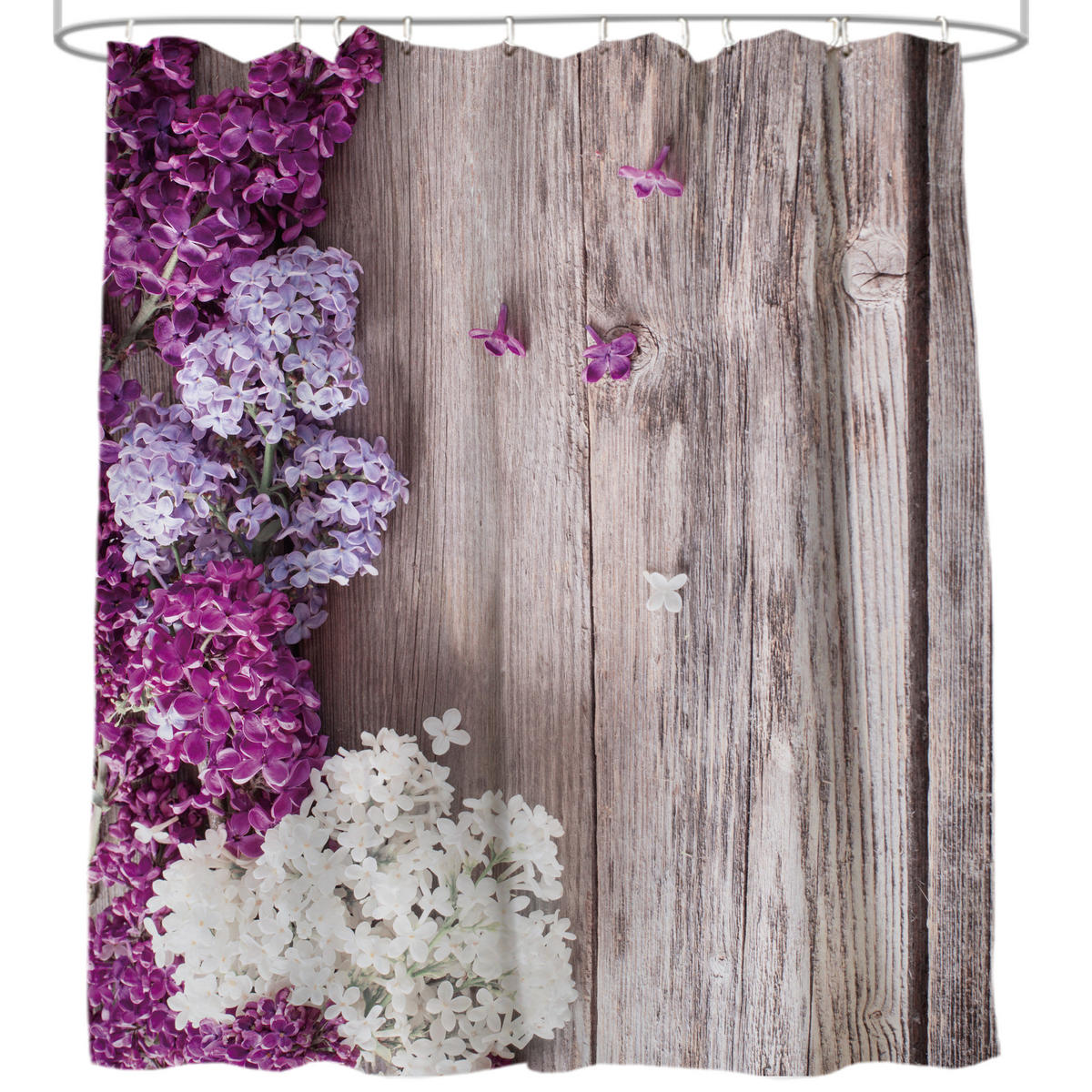 DUSCHVORHANG Flieder 180 x 200 cm - Violett, Textil (180/200cm) - Sanilo