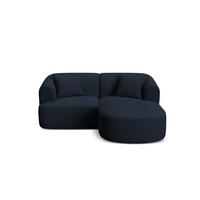 MODULARES-ECKSOFA rechts Campi aus strukturiertem Stoff königsblau 3 Sitzplätze - Dunkelblau, Textil (156/180cm) - Cosmopolitan Design