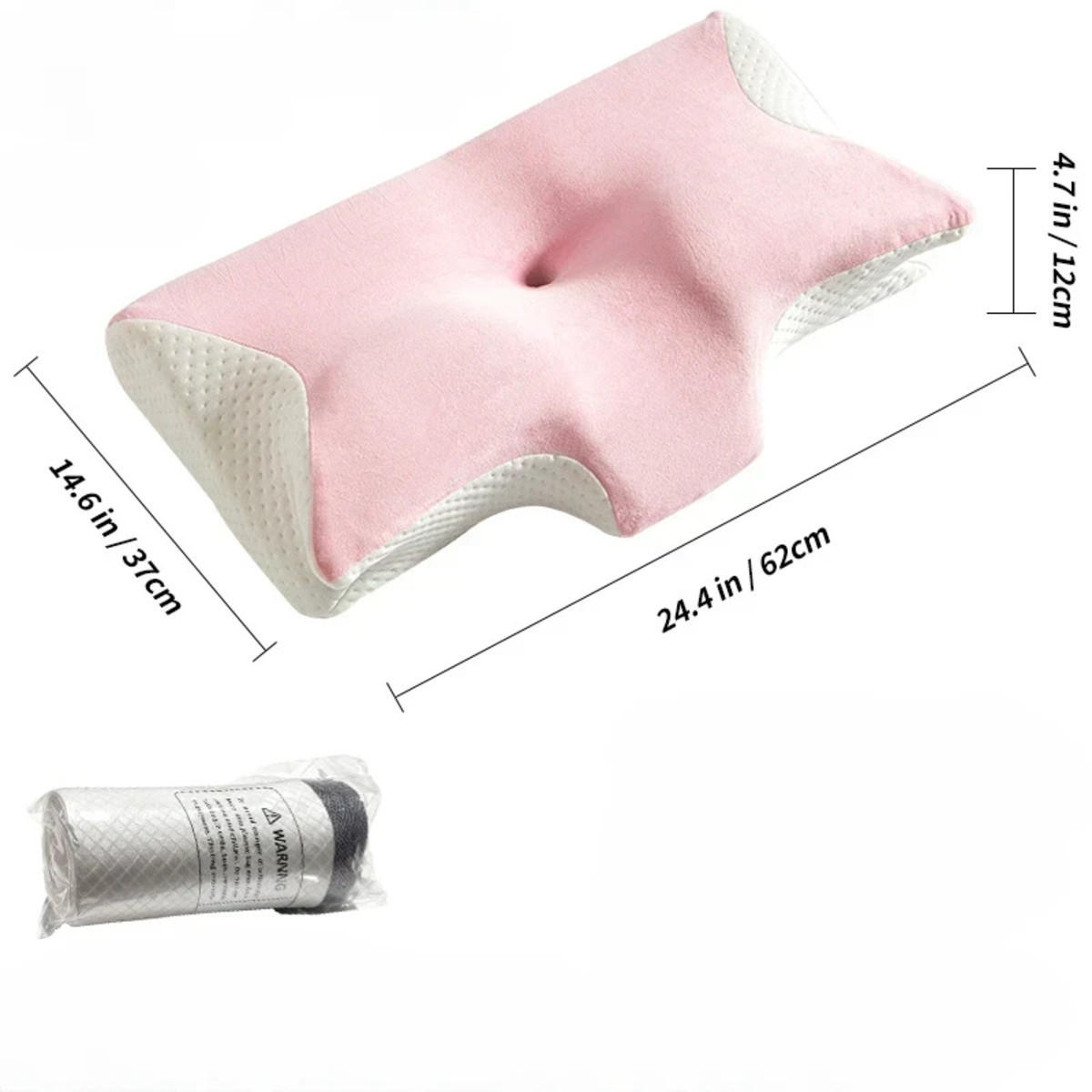 NACKENSTÜTZKISSEN 62/37 cm - Rosa, Textil (37/62cm) - Authentics