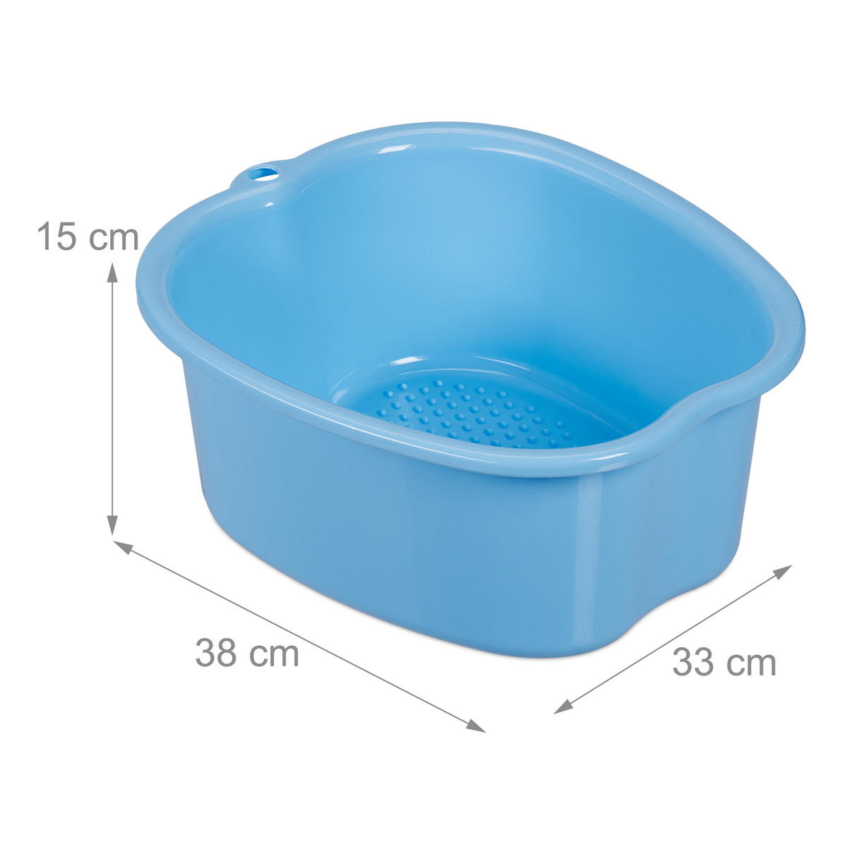 FUßBADEWANNE - Hellblau, Kunststoff (33/15/38cm) - Relaxdays