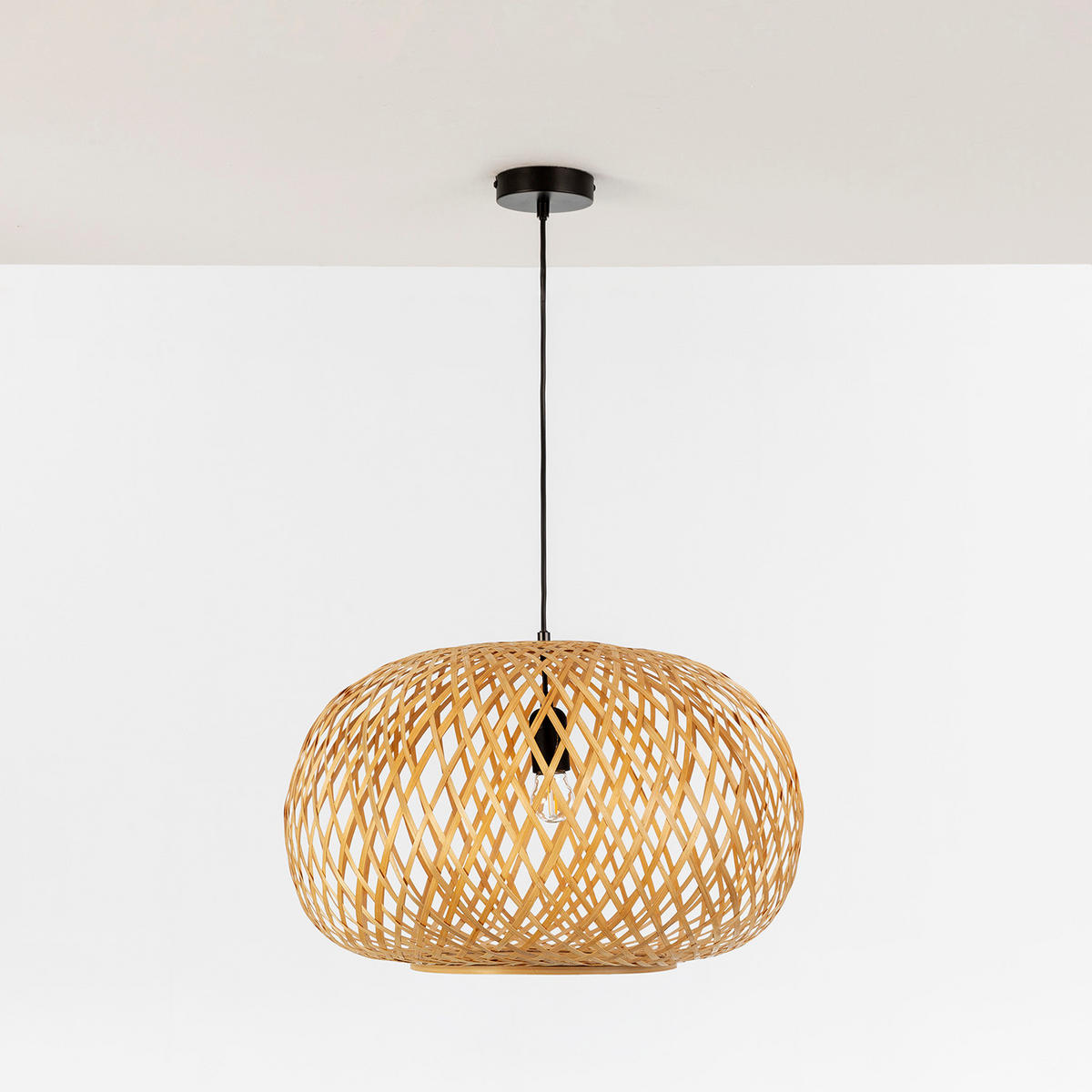 HÄNGELEUCHTE﻿ 50/50/120 Nara - Beige, Naturmaterialien (50/50/120cm) - VS Venta-stock