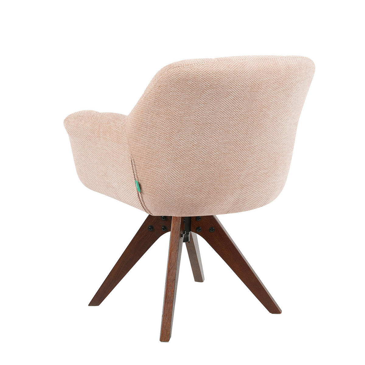 DREHSTUHL Mika-Nele 2er-Set - Nussbaumfarben/Rosa, Eichenholz/Holz (65/81/66cm) - DUBI Möbel