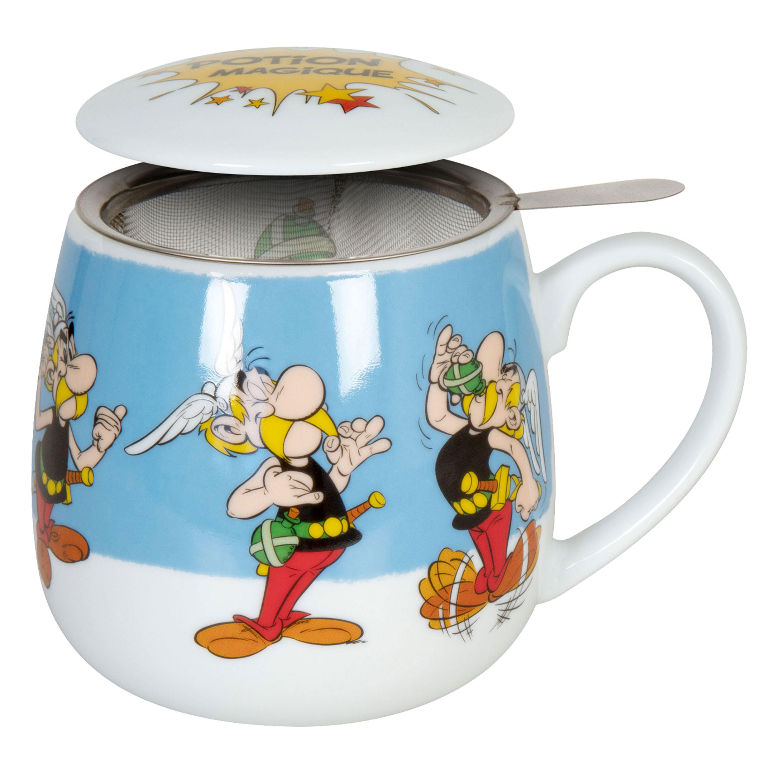 KAFFEEBECHER Asterix Portion Magique mit Sieb und Deckel - Naturfarben, Keramik (0.3L) - Könitz