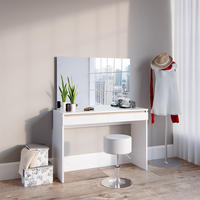 SCHMINKTISCH Emma Weiß 120 cm mit Hocker - Weiß, Holzwerkstoff (120/83/41.8cm) - Vicco