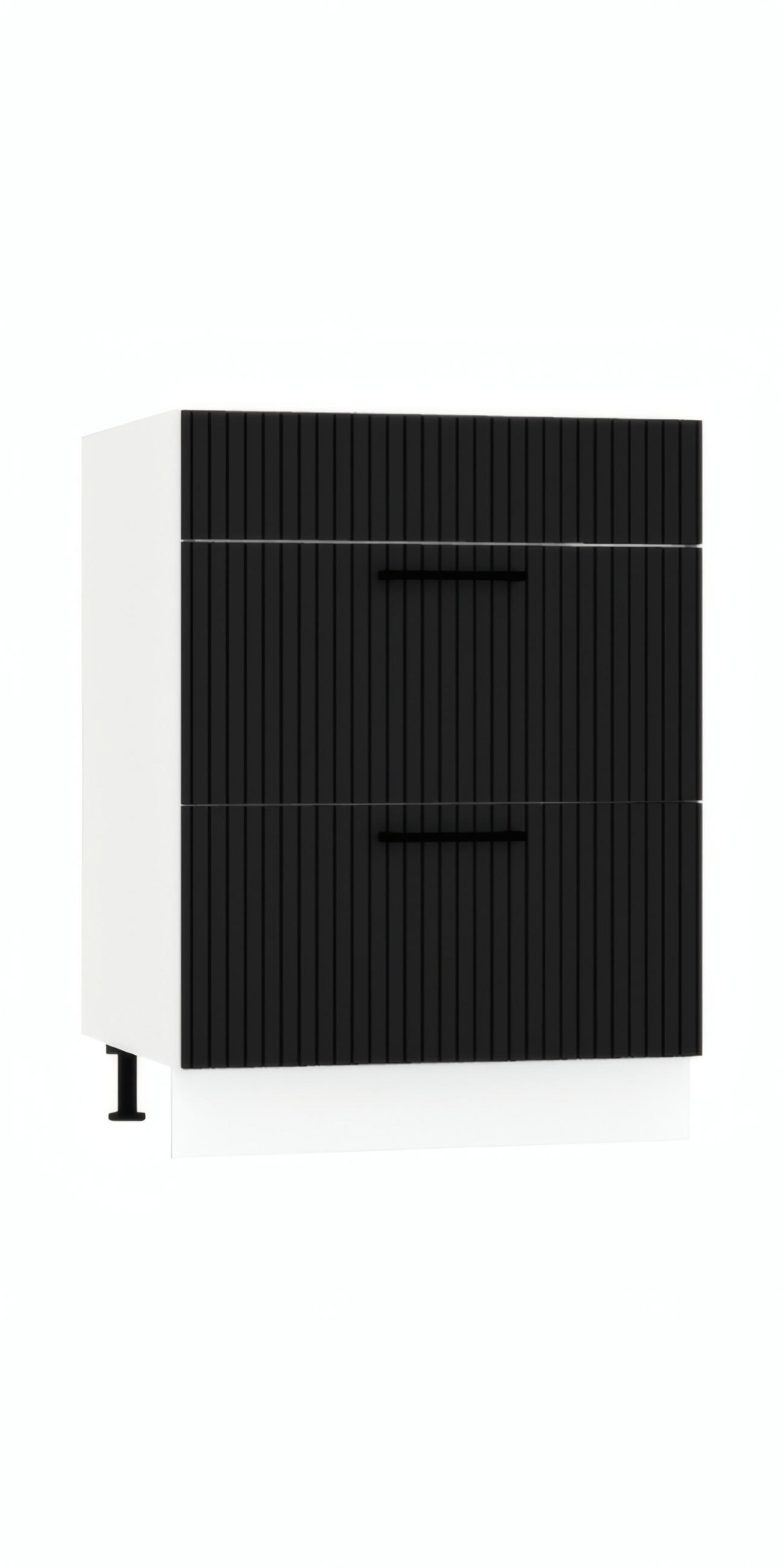 UNTERSCHRANK D60PC S/2 - KENDRO - Praktisch und organisiert für Ihre Küche - Schwarz/Weiß, Holz (60/82/52.4cm) - ROYAL24_MARKT
